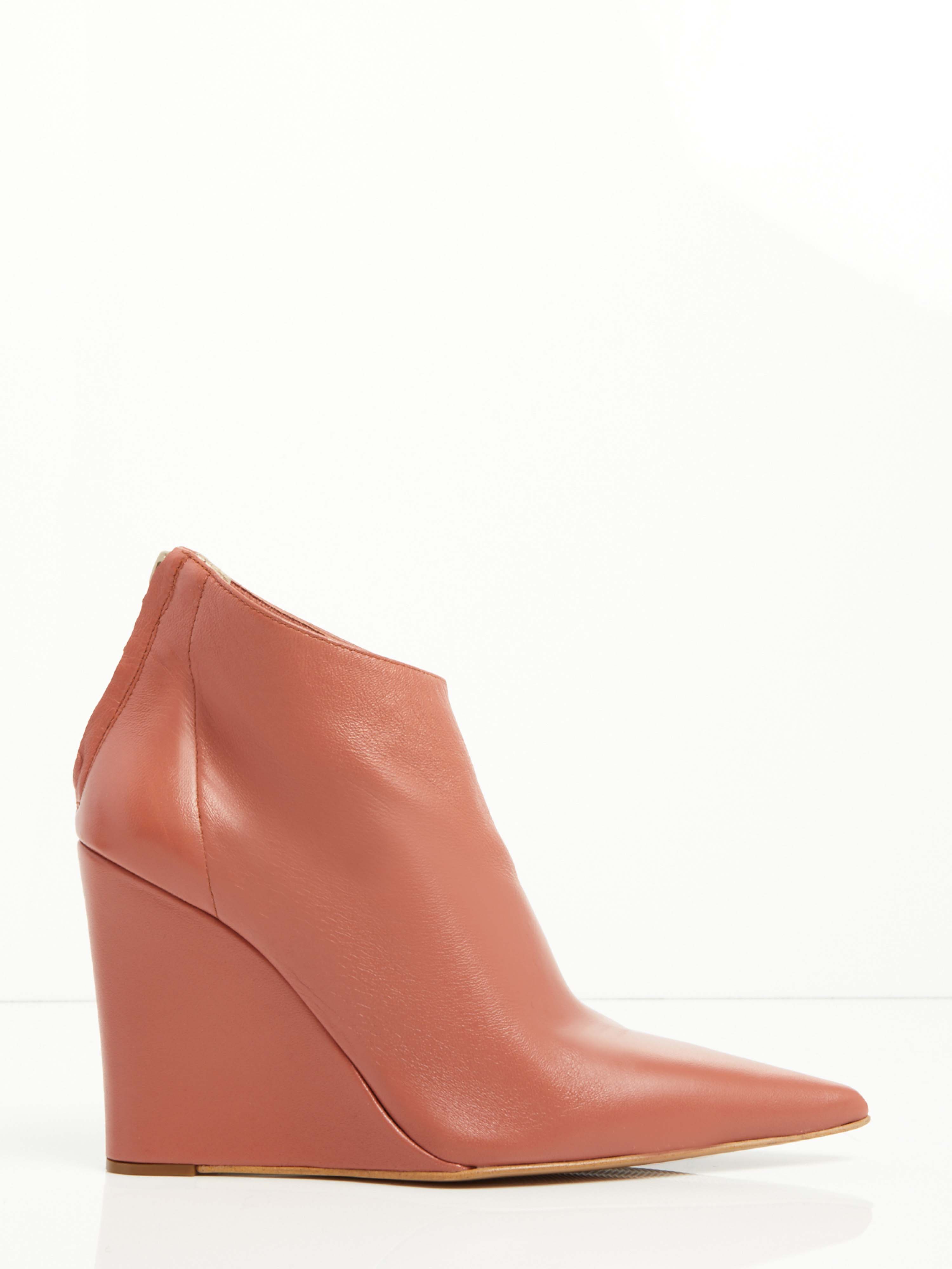 Offerte Wedge Leather Ankle Boots F0545554-0470 Economici